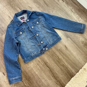 Girls Denim Jacket PLACE Size 10/12 Blue Jean Button Front‎ Classic Style